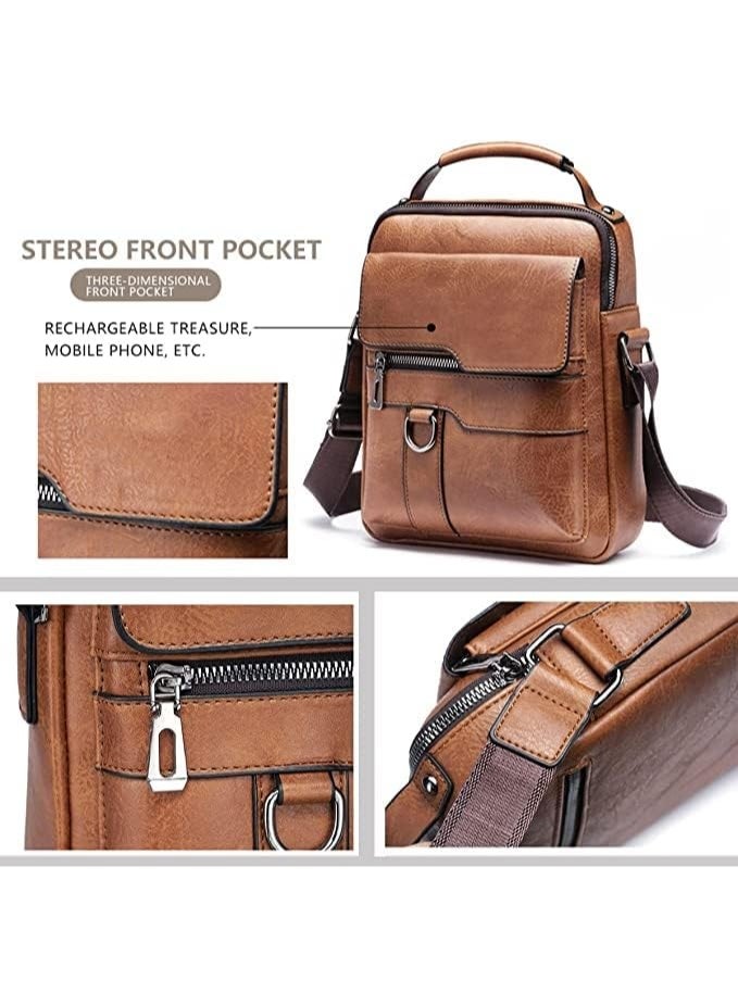 ChicAbode Mens Crossbody Bag, Shoulder Handbag, Leather Small, Casual Travel Phone Bag, with Multiple Pockets, for iPad 9.7", Travel, Cycling, Hiking, Office, Business - Image 4